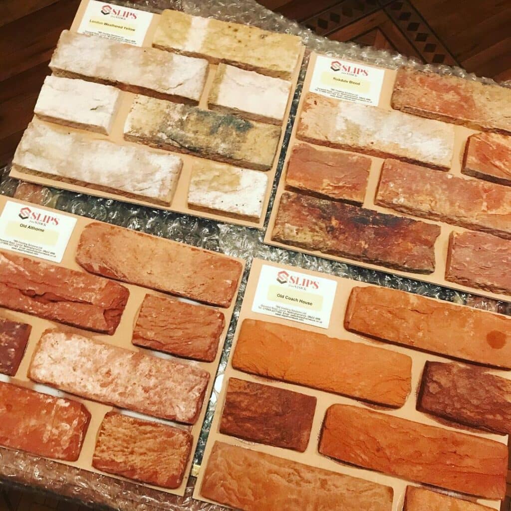 Brick slips or brick tiles