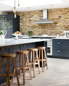 London Weathered Yellow Brick Slips Residential Kitchen