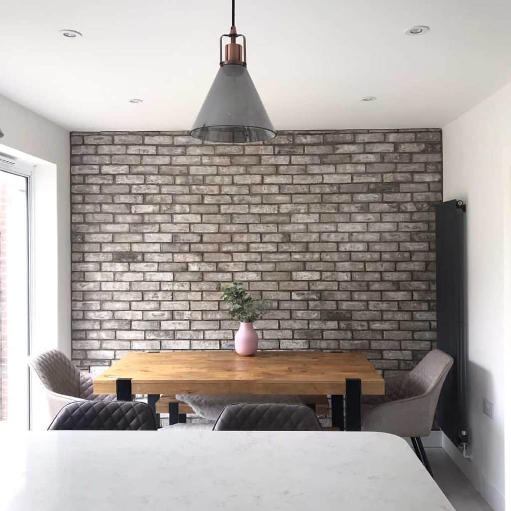 Iced Grey Brick Tile Feature Wall