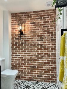 Brick Slips Installed In The Bathroom