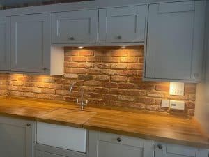 Kitchen splashback reclaimed brick tiles