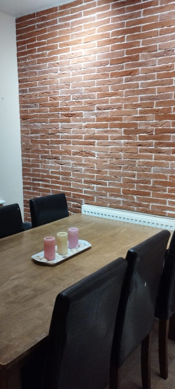 Dining room feature wall brick tiles